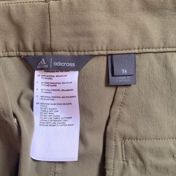 Mens adidas adicross hybrid golf shorts size 38 green 3 stripe leg logo - Picture 4 of 6